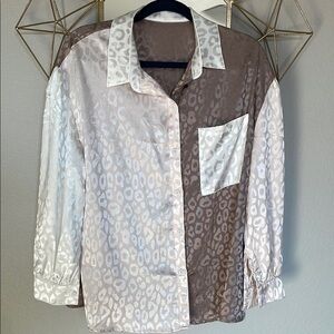 Chico's Leopard Print Button-Up Blouse